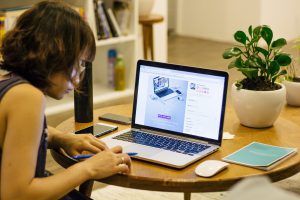 Image of woman in home office