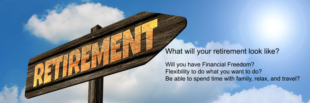 Image of retirement sign with text asking what your retirement will be like